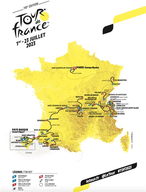 tour de france 2023 route map